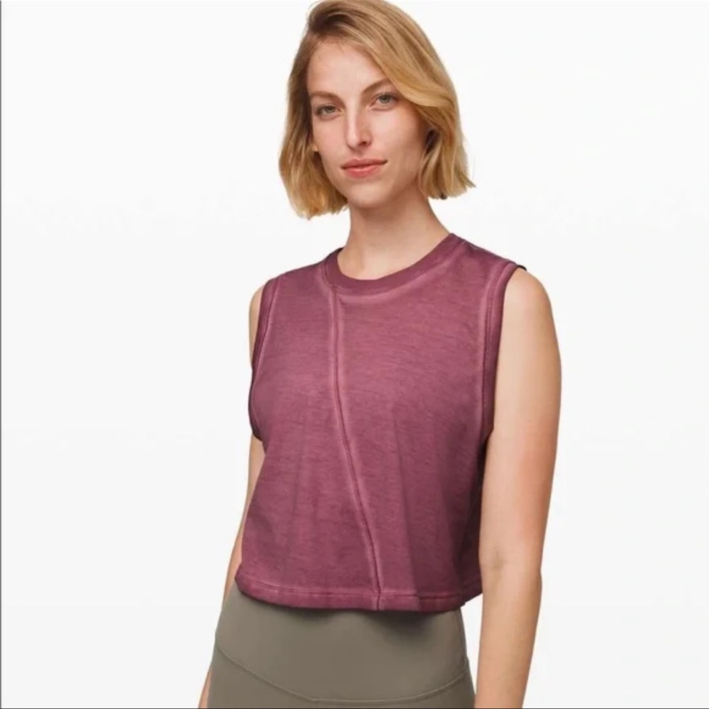 Lululemon x Barre3 Broken Beats Tank in Washed Plumful Size 6 - Picture 2 of 7